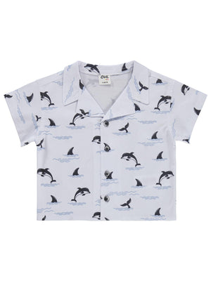 Civil Baby Yunus Balığı Baskılı 6-18 Ay Gömlek - Beyaz