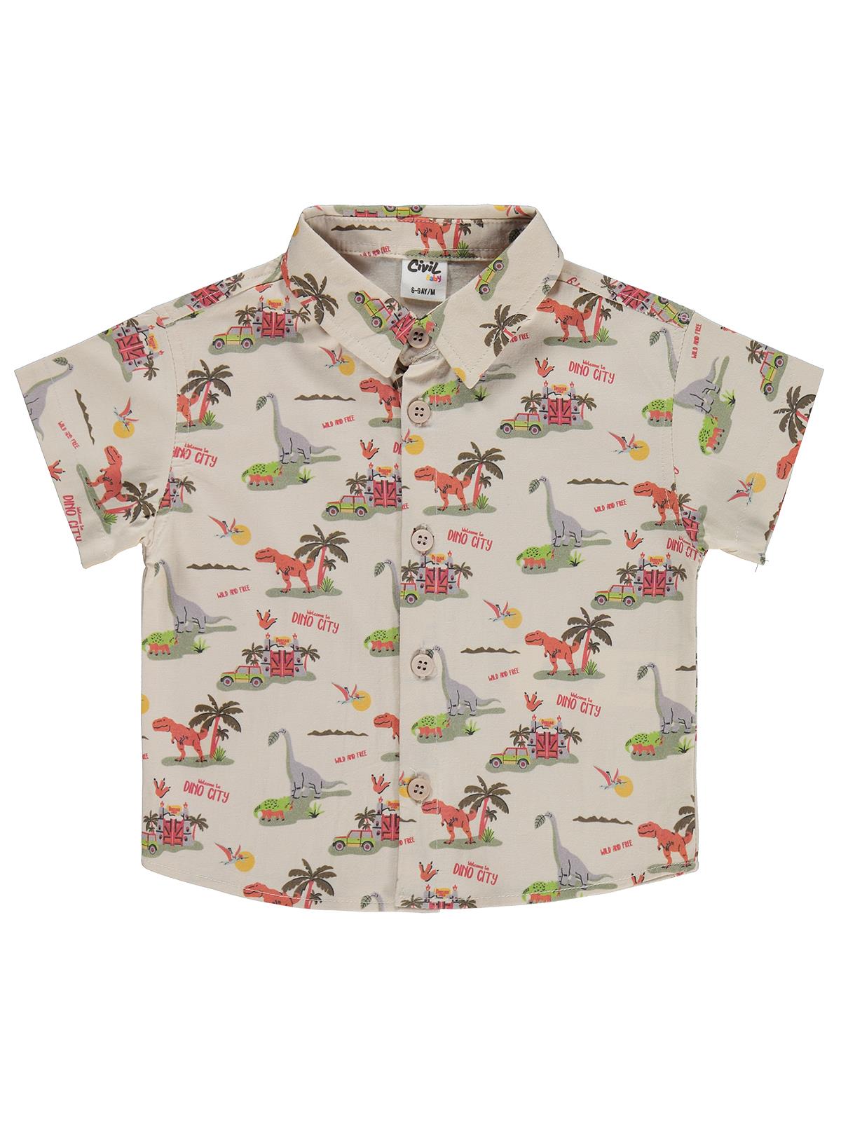 Civil Baby Hayvan Baskılı 6-18 Ay Gömlek - Ekru