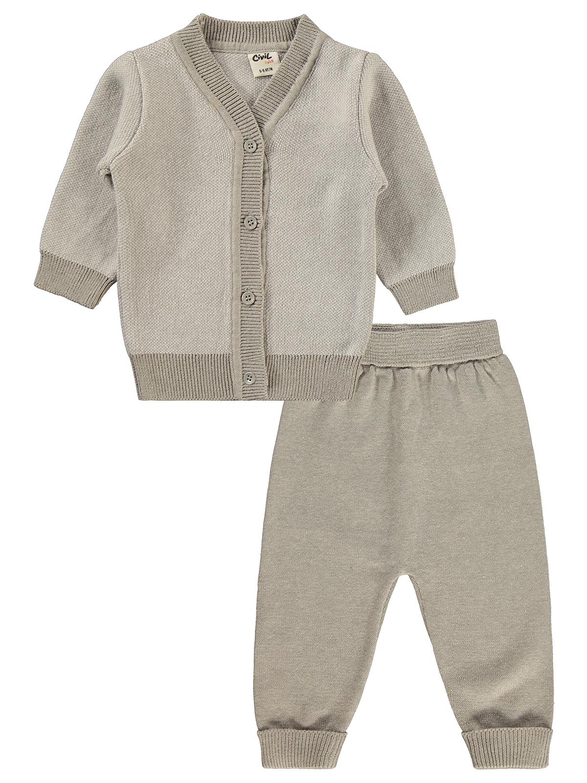 Civil Baby Hırkalı 6-18 Ay Takım - Gri