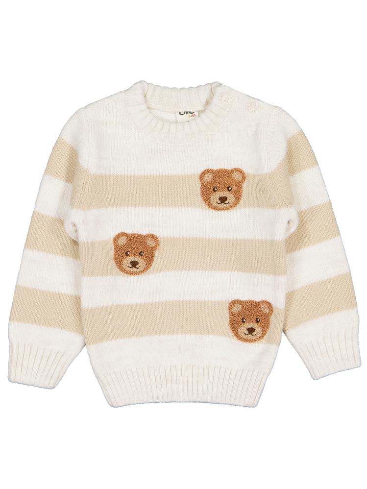 Civil Baby Ayıcık Nakışlı 6-18 Ay Kazak - Ekru