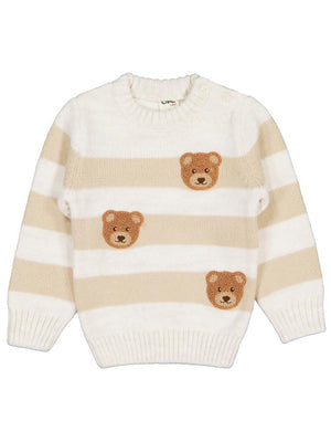 Civil Baby Ayıcık Nakışlı 6-18 Ay Kazak - Ekru