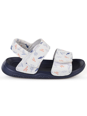 Civil Boys Köpekbalığı Desenli 26-32 Numara Sandalet - Beyaz