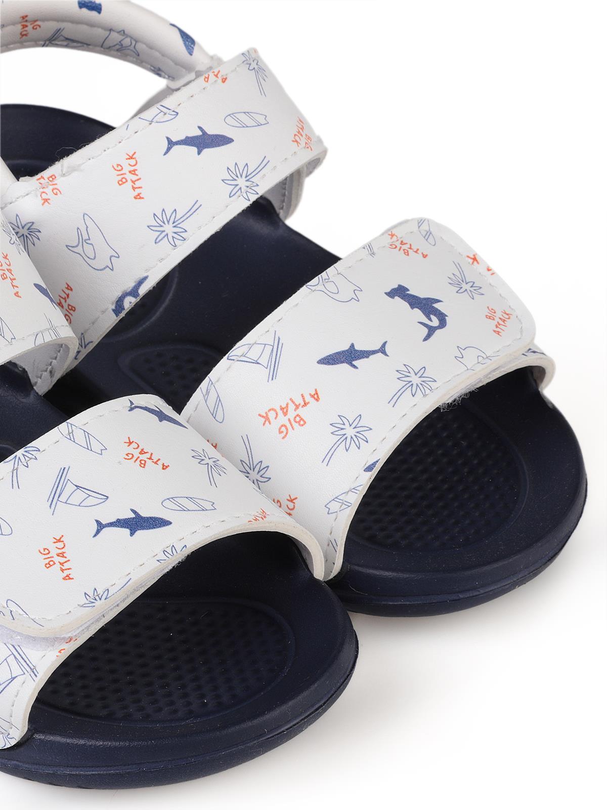Civil Boys Köpekbalığı Desenli 26-32 Numara Sandalet - Beyaz