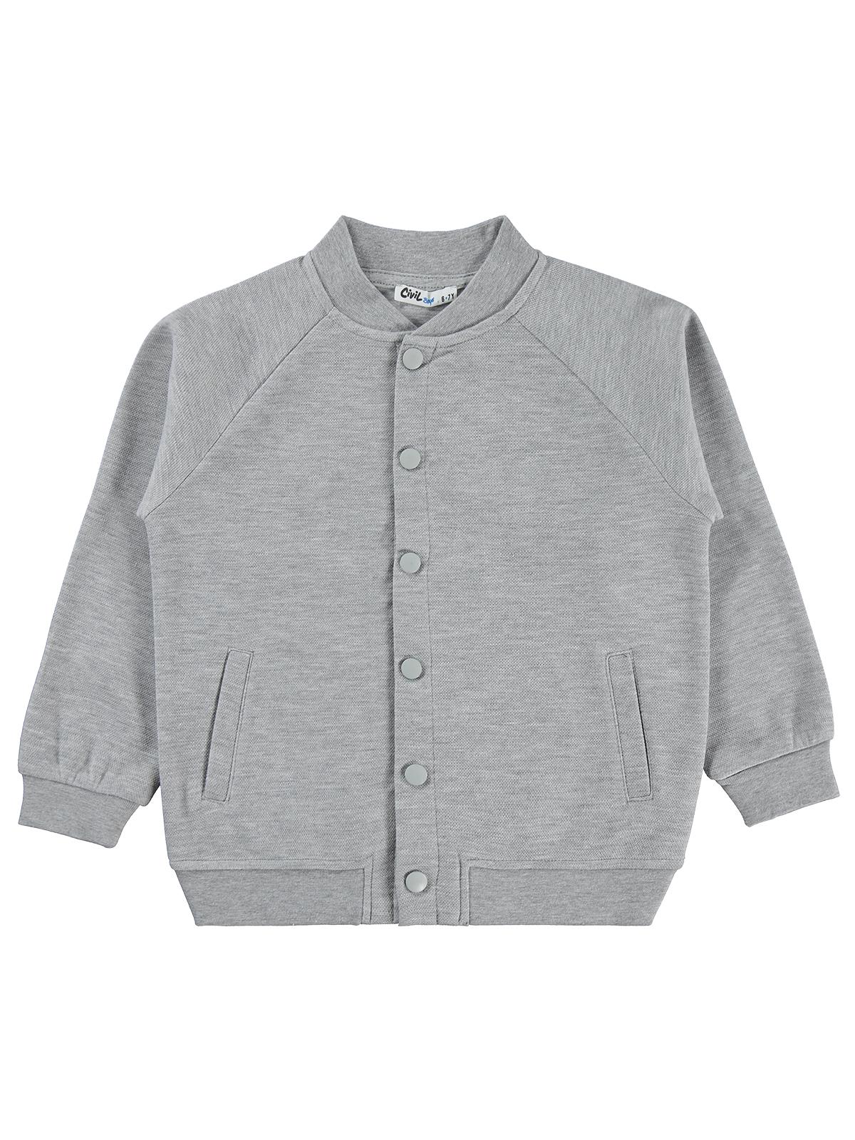 Civil Boys Erkek Çocuk Pike 6-9 Yaş Hırka - Gri