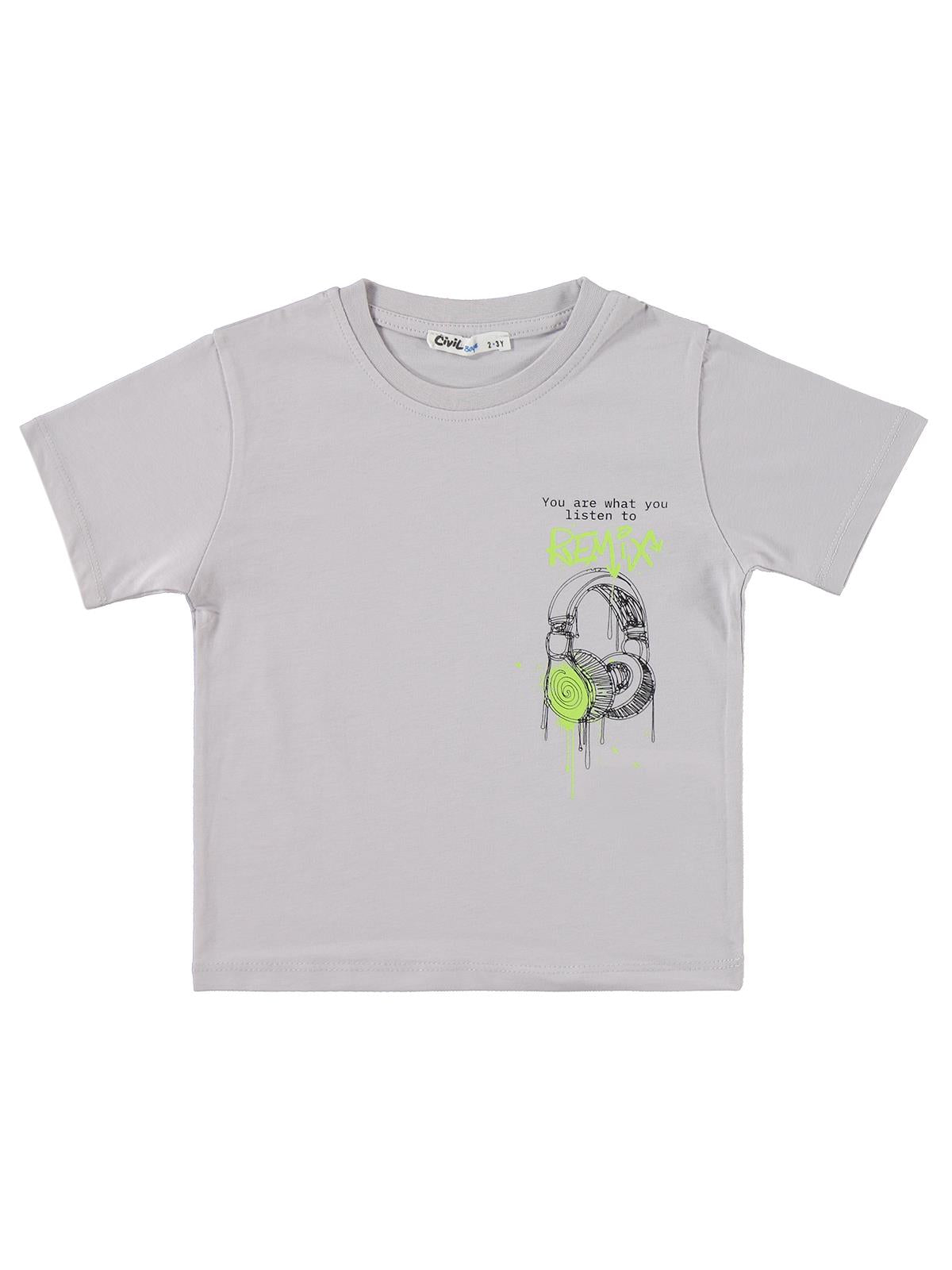 Civil Boys Kulaklık Baskılı 3'lü Set 2-5 Yaş Tişört