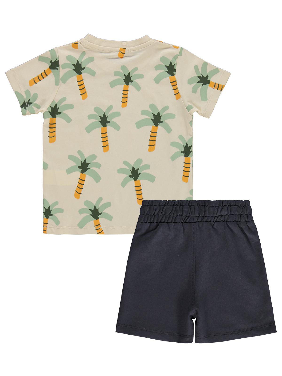 Civil Boys Palmiye Baskılı 3'lü Set 2-5 Yaş Takım