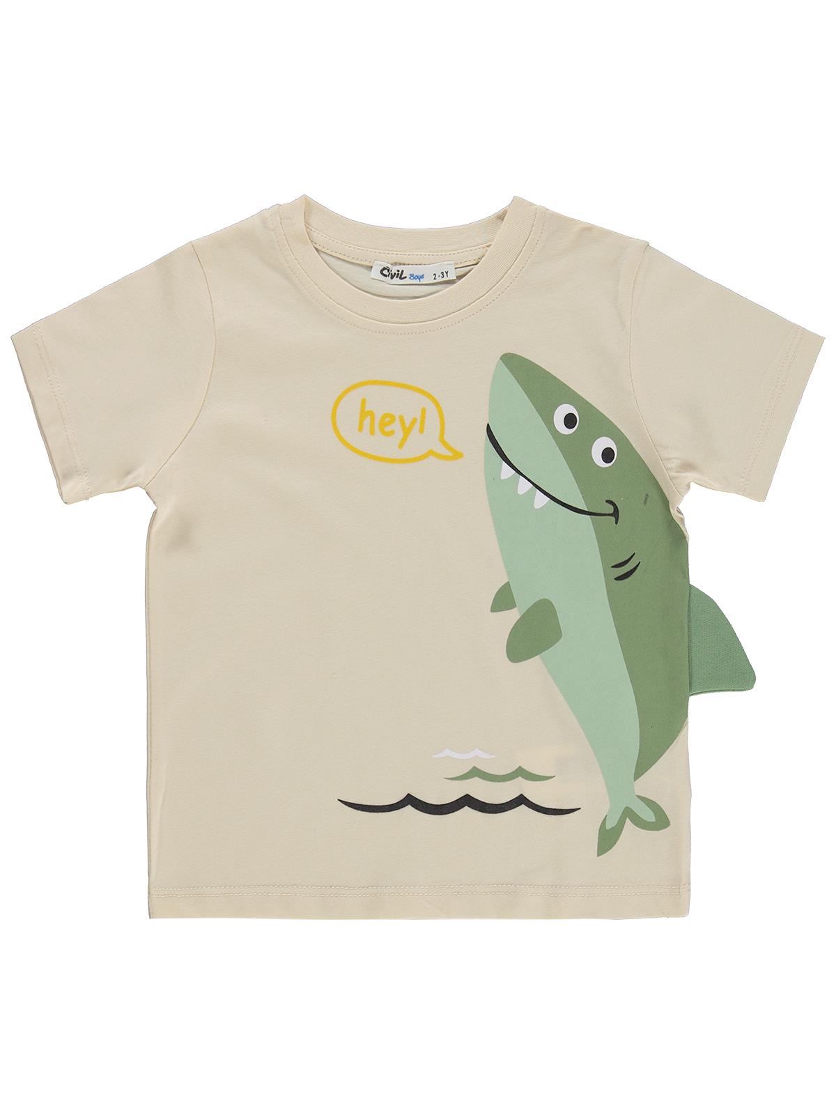 Civil Boys Palmiye Baskılı 3'lü Set 2-5 Yaş Takım