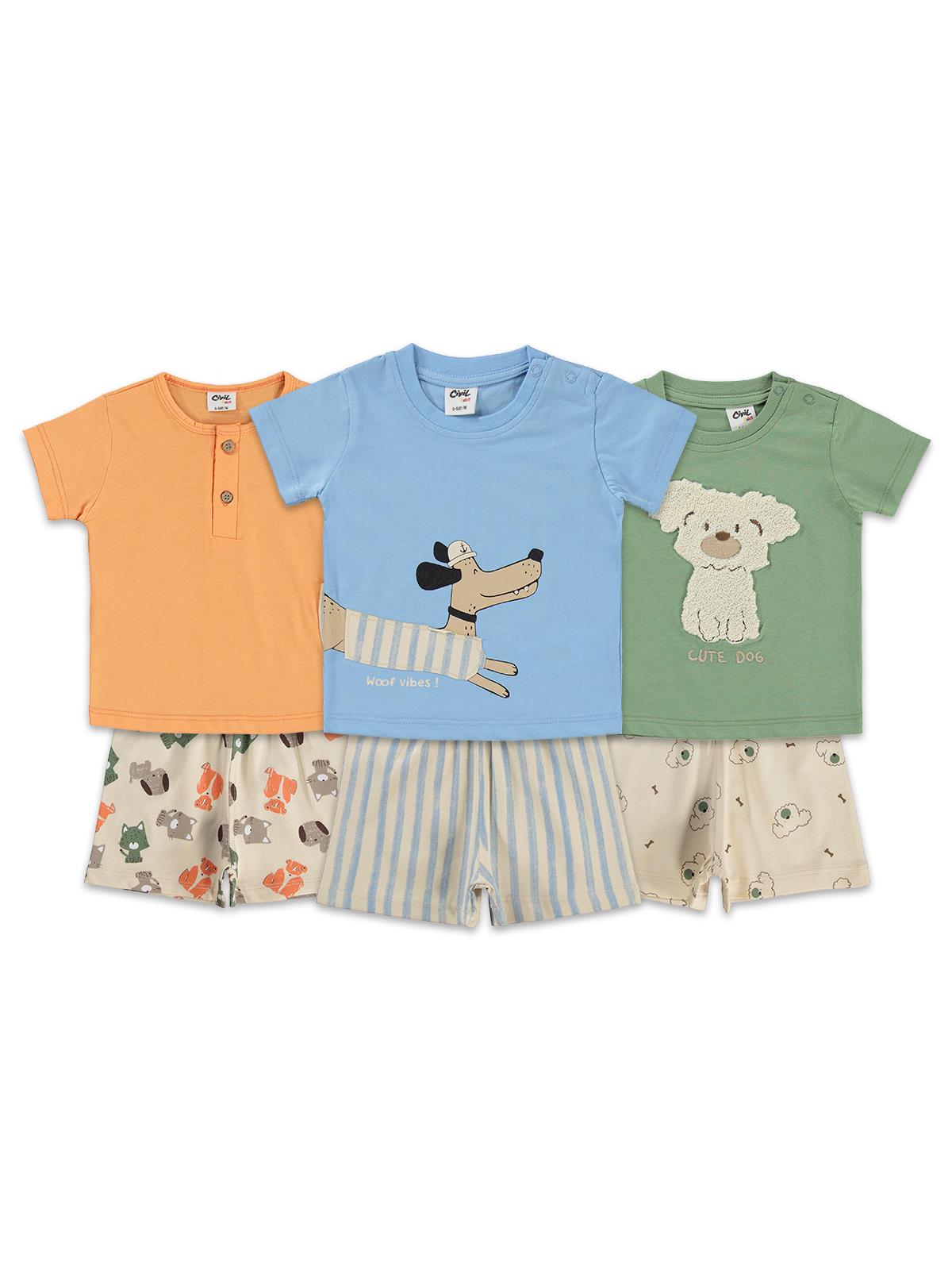 Civil Baby Köpek Baskılı 3'lü Set 6-18 Ay Takım
