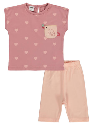 Civil Baby Kuş Baskılı 6-18 Ay Takım - Turuncu