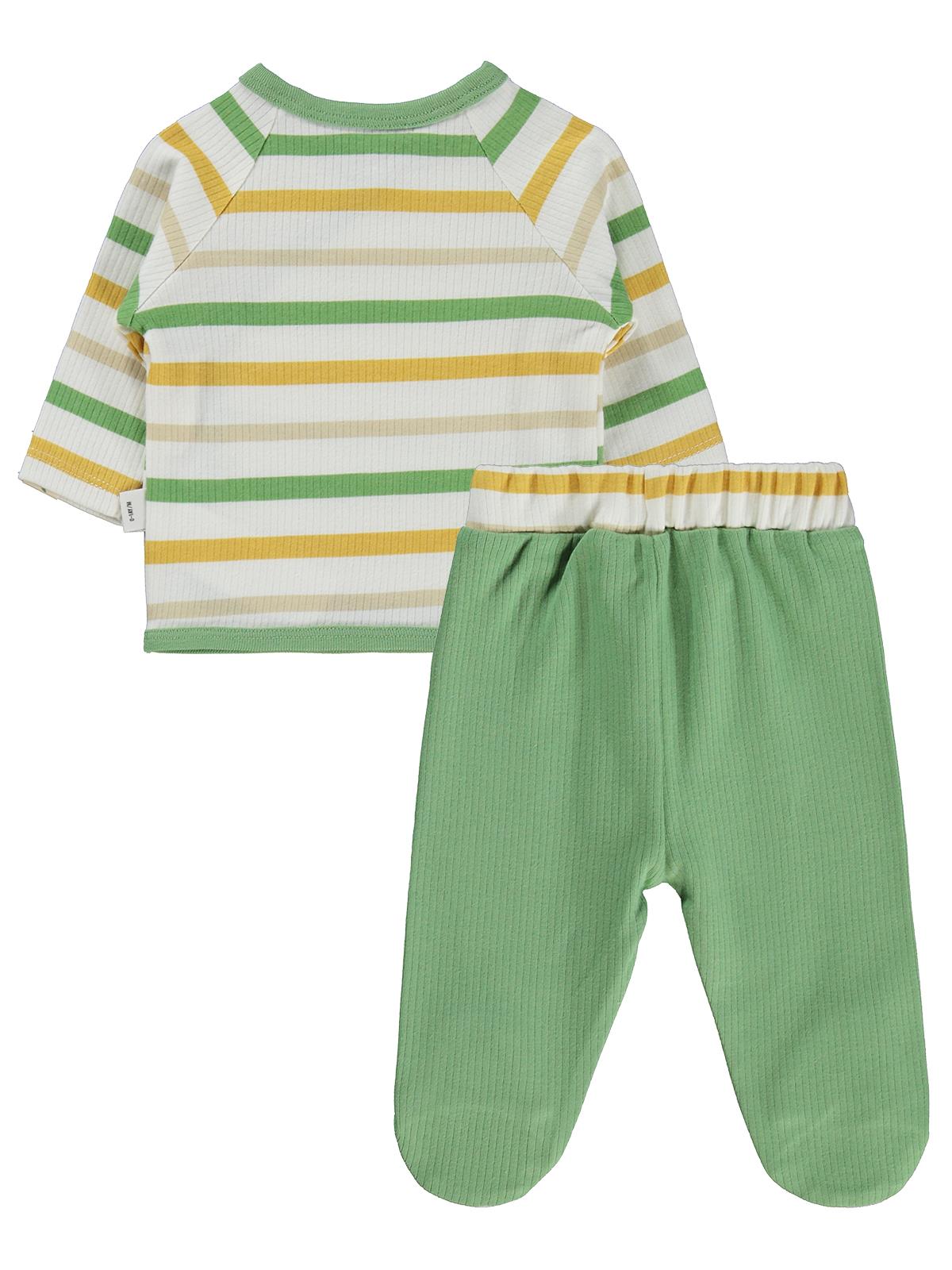 Civil Baby Çizgili Zıbın Takımları - Ekru