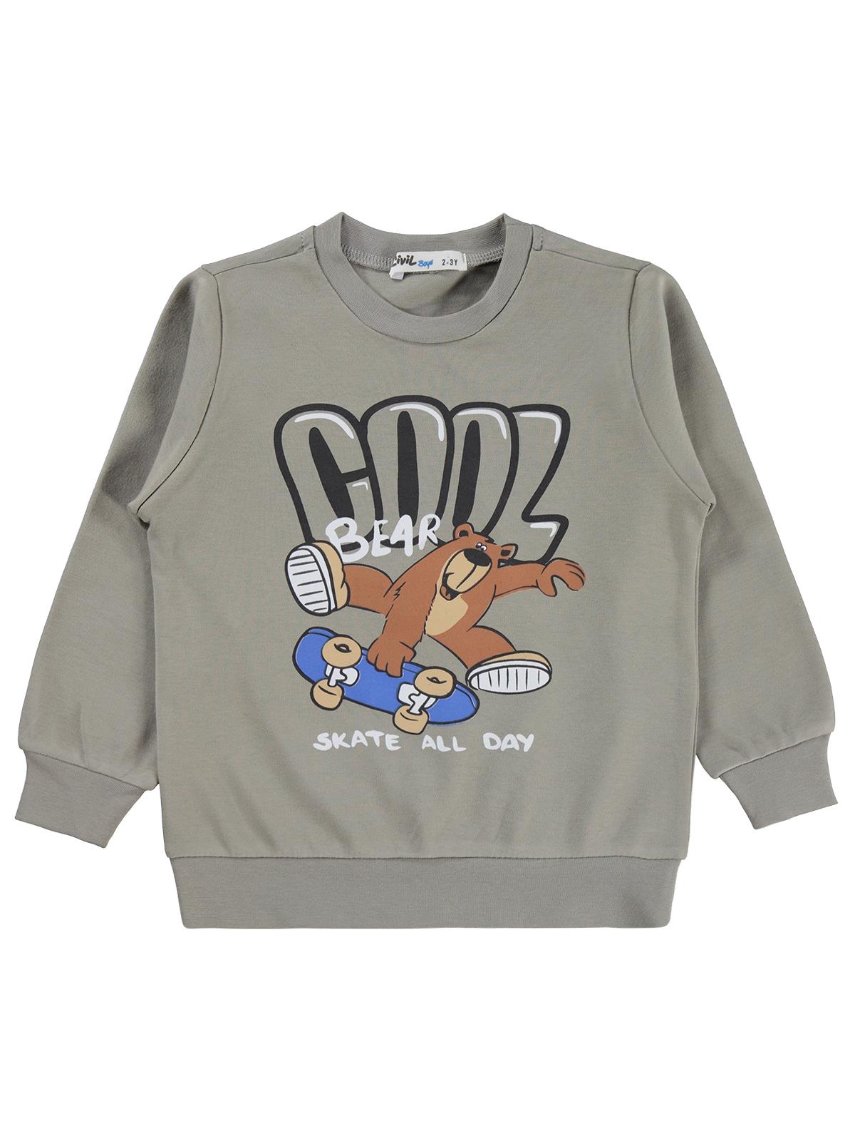 Civil Boys Cool Baskılı 2-5 Yaş Sweatshirt - Gri
