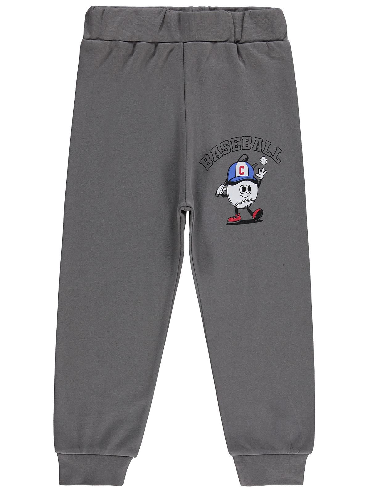 Civil Boys Baseball Baskılı 2-5 Yaş Eşofman Altı - Gri