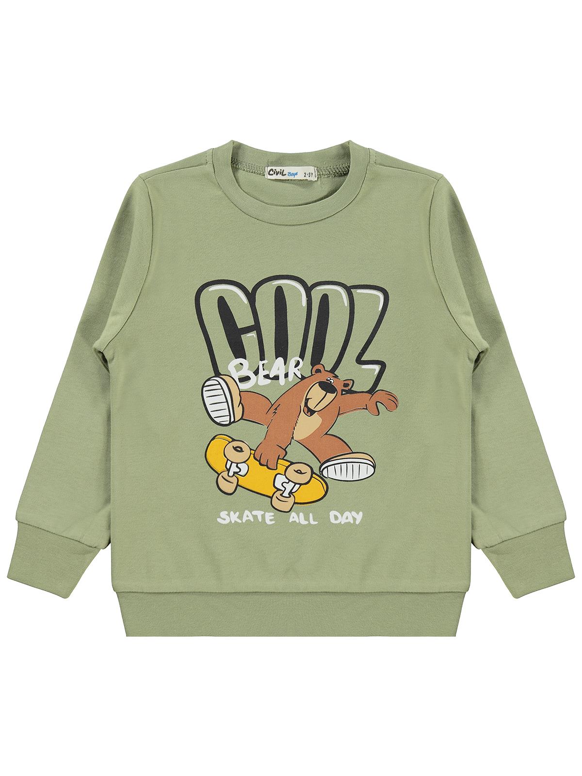 Civil Boys Cool Baskılı 2-5 Yaş Sweatshirt - Haki