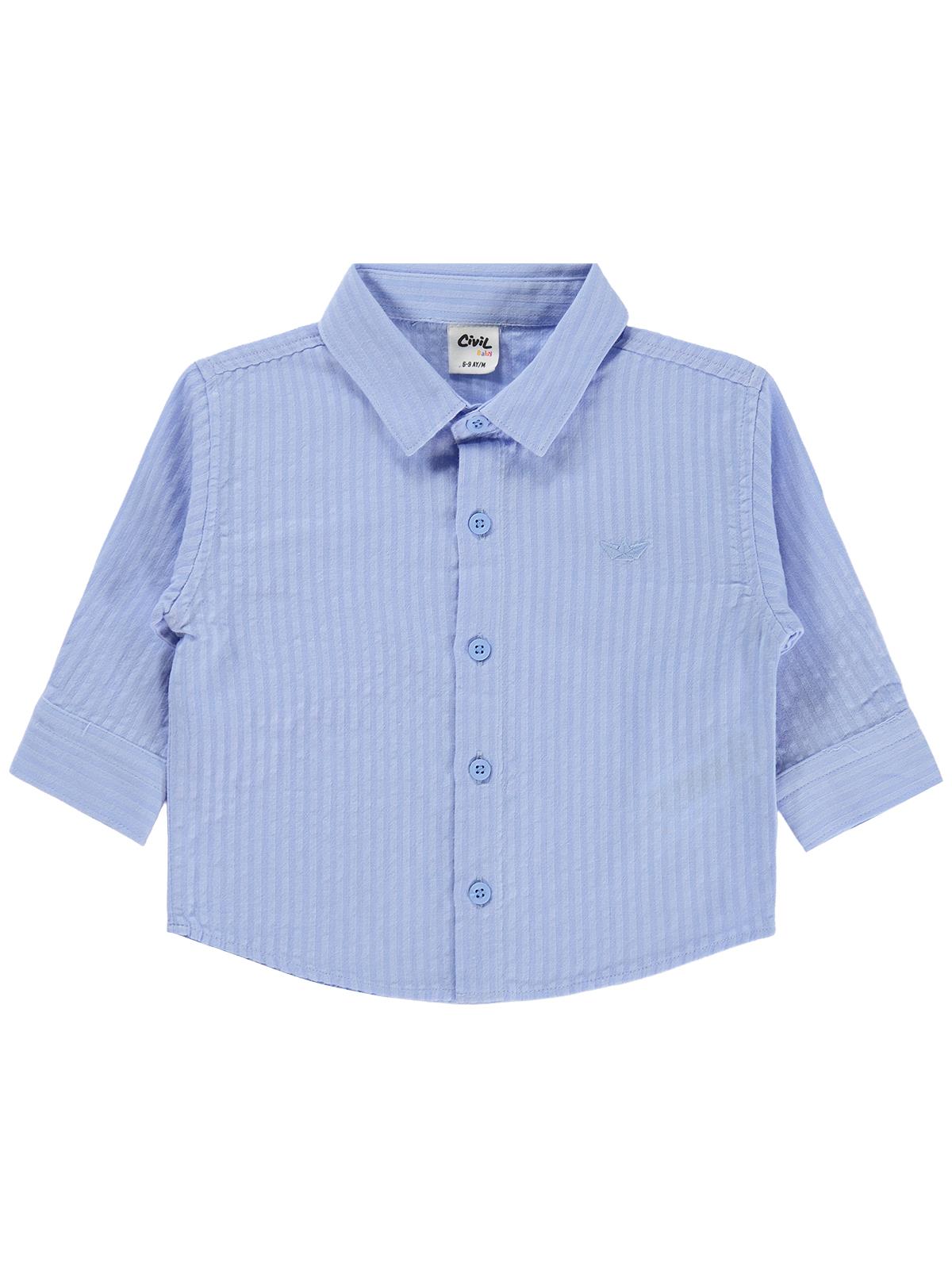 Civil Baby Yelken Nakışlı 6-18 Ay Gömlek - Mavi