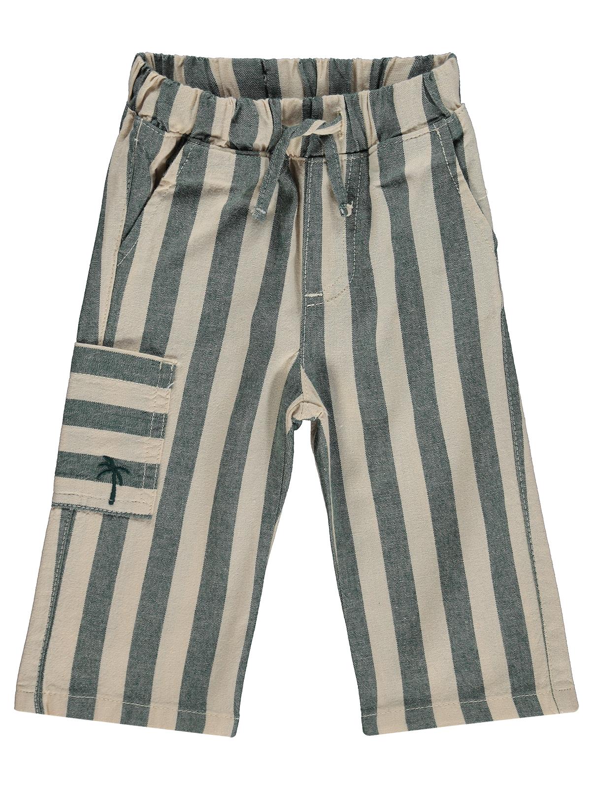 Civil Baby Çizgili Yan Cepli 6-18 Ay Pantolon - Yeşil