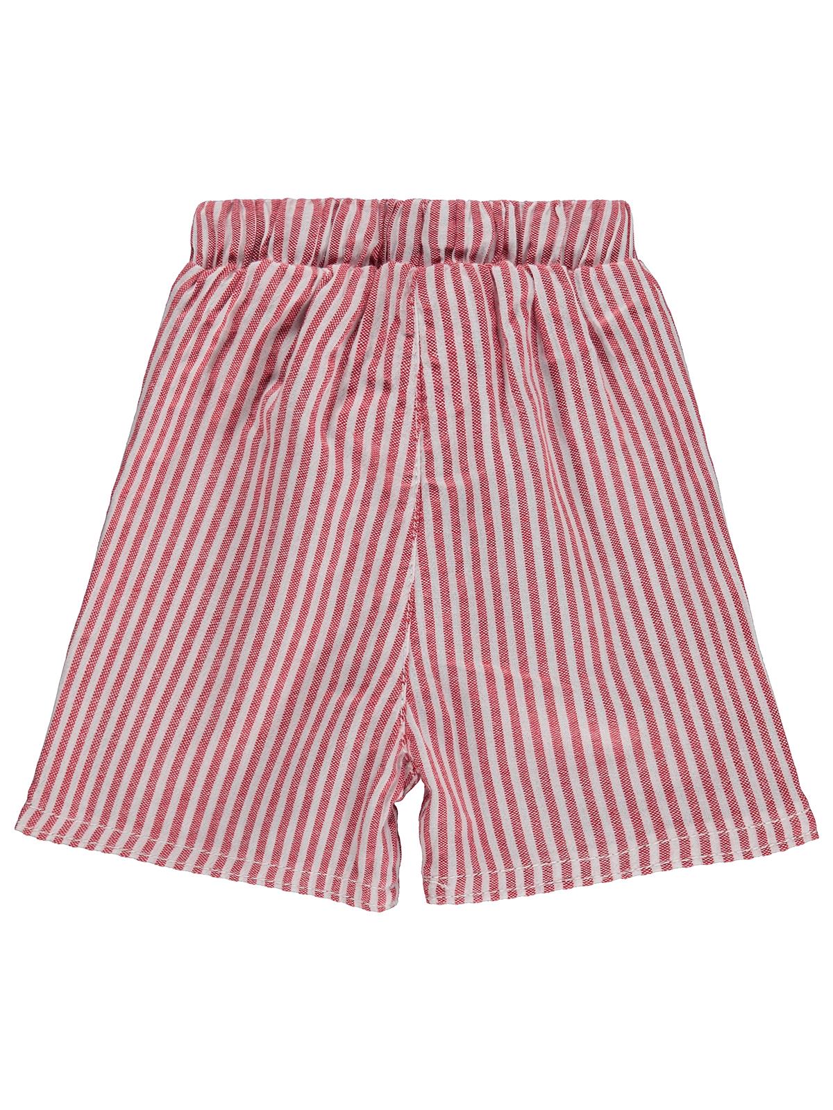 Civil Baby Çizgili 6-18 Ay Şort - Kırmızı