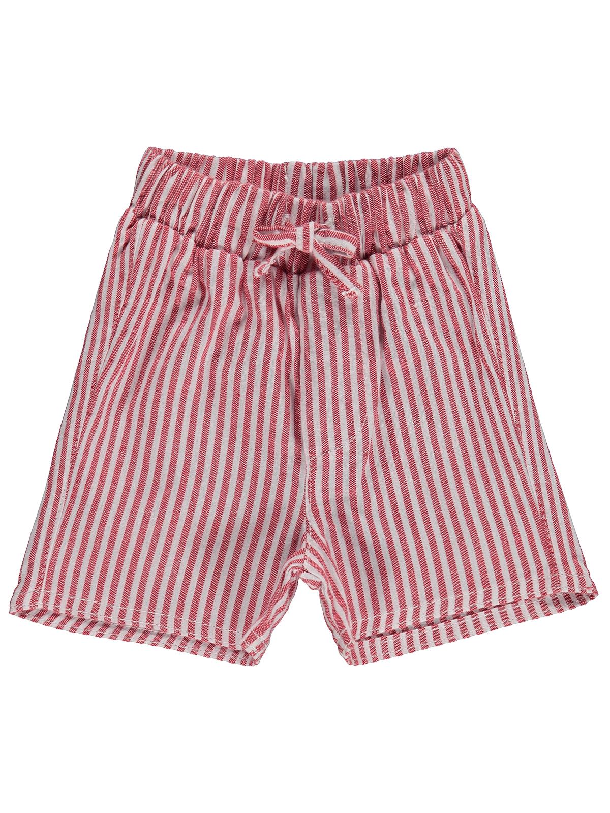 Civil Baby Çizgili 6-18 Ay Şort - Kırmızı
