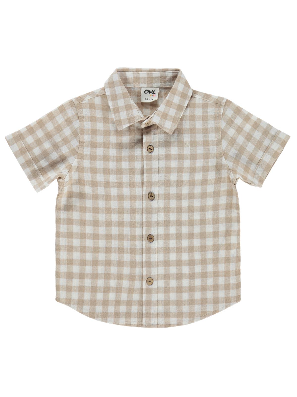 Civil Baby Kareli 6-18 Ay Gömlek - Kahverengi