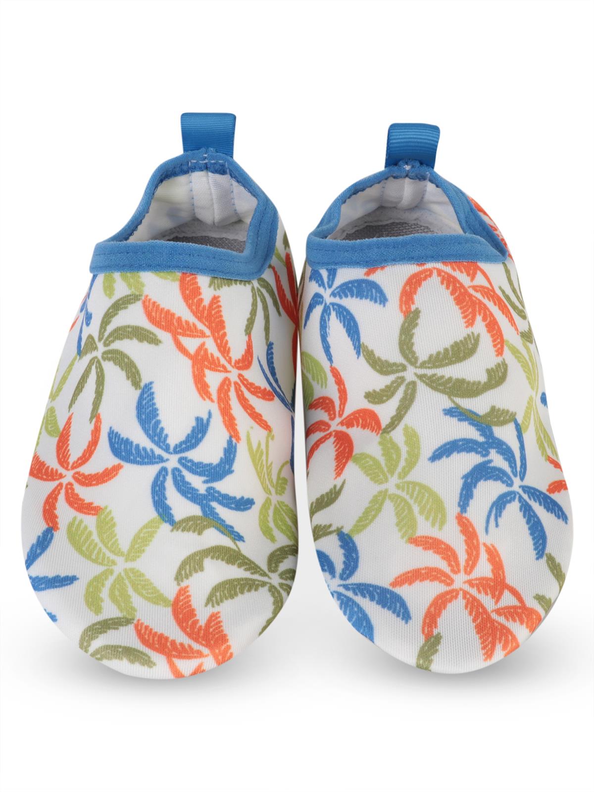 Civil Boys Palmiye Baskılı Tabansız 26-30 Numara Deniz Ayakkabısı - Beyaz