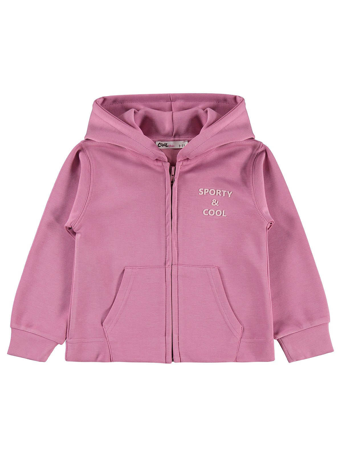 Civil Girls Sporty&Cool Baskılı 2-5 Yaş Hırka - Pembe