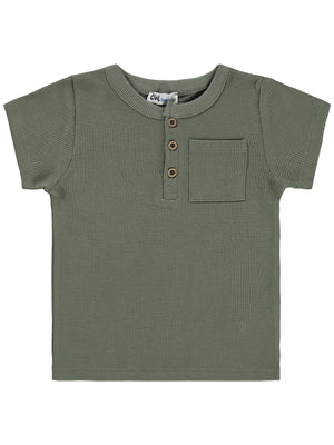 Civil Boys Basic Önü Düğmeli 2-5 Yaş Tişört - Haki