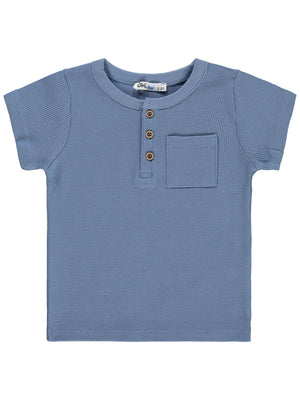 Civil Boys Basic Önü Düğmeli 2-5 Yaş Tişört - Mavi
