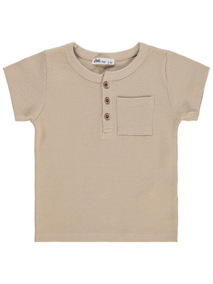 Civil Boys Basic Önü Düğmeli 2-5 Yaş Tişört - Bej