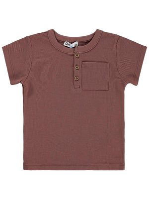 Civil Boys Basic Önü Düğmeli 2-5 Yaş Tişört - Kahverengi
