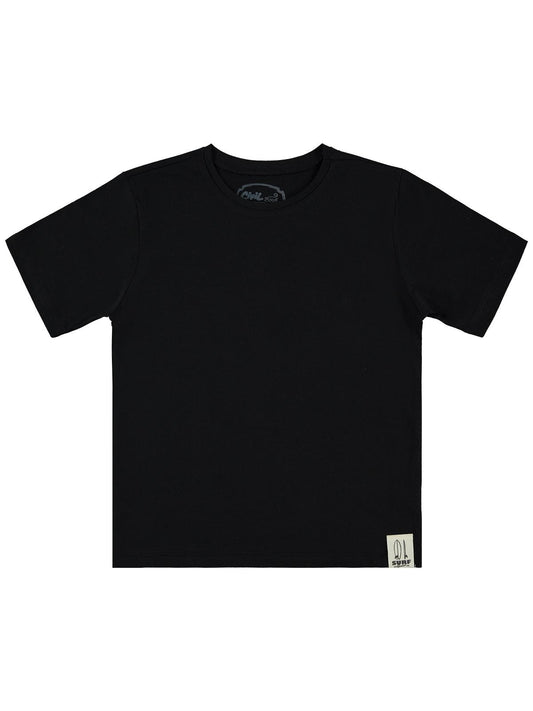Civil Boys Basic Surf Etiketli 10-13 Yaş Tişört  - Siyah