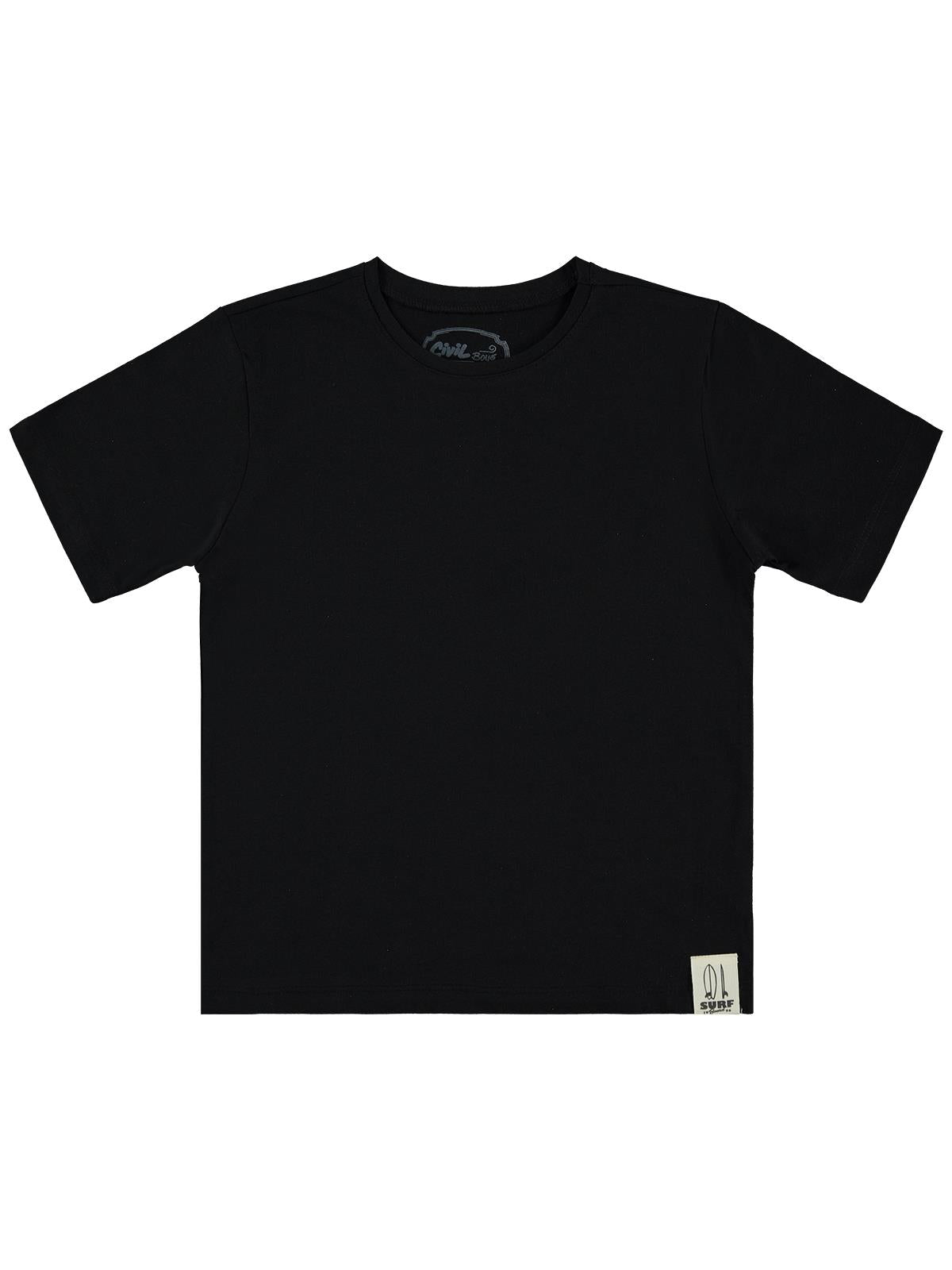 Civil Boys Basic Surf Etiketli 10-13 Yaş Tişört  - Siyah