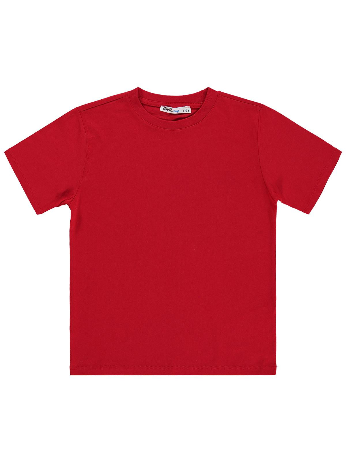 Civil Boys Basic 6-9 Yaş Tişört - Kırmızı