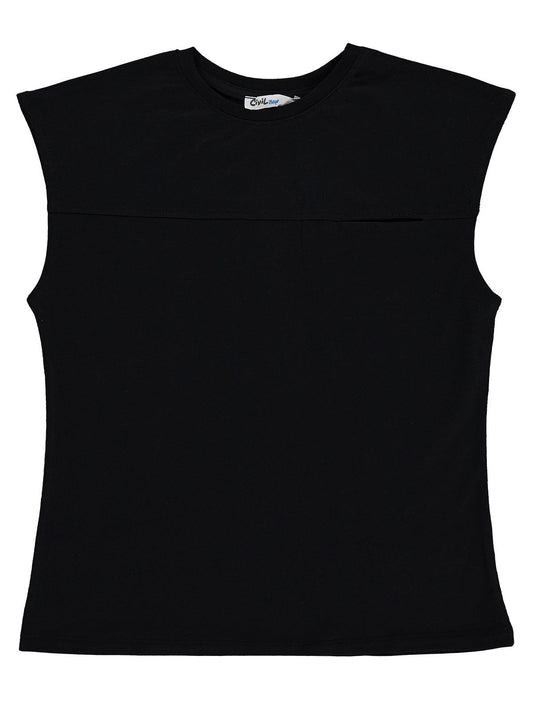 Civil Boys Basic Sıfır Kol 6-9 Yaş Tişört - Siyah