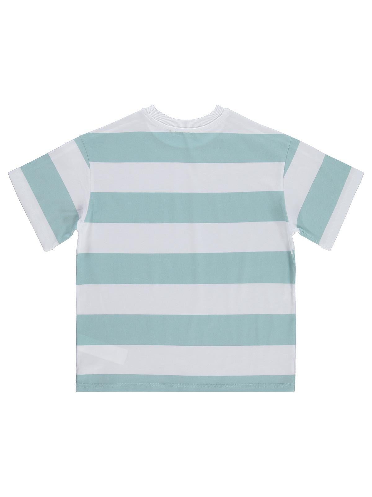 Civil Boys Basic Çizgili 10-13 Yaş Tişört - Gri