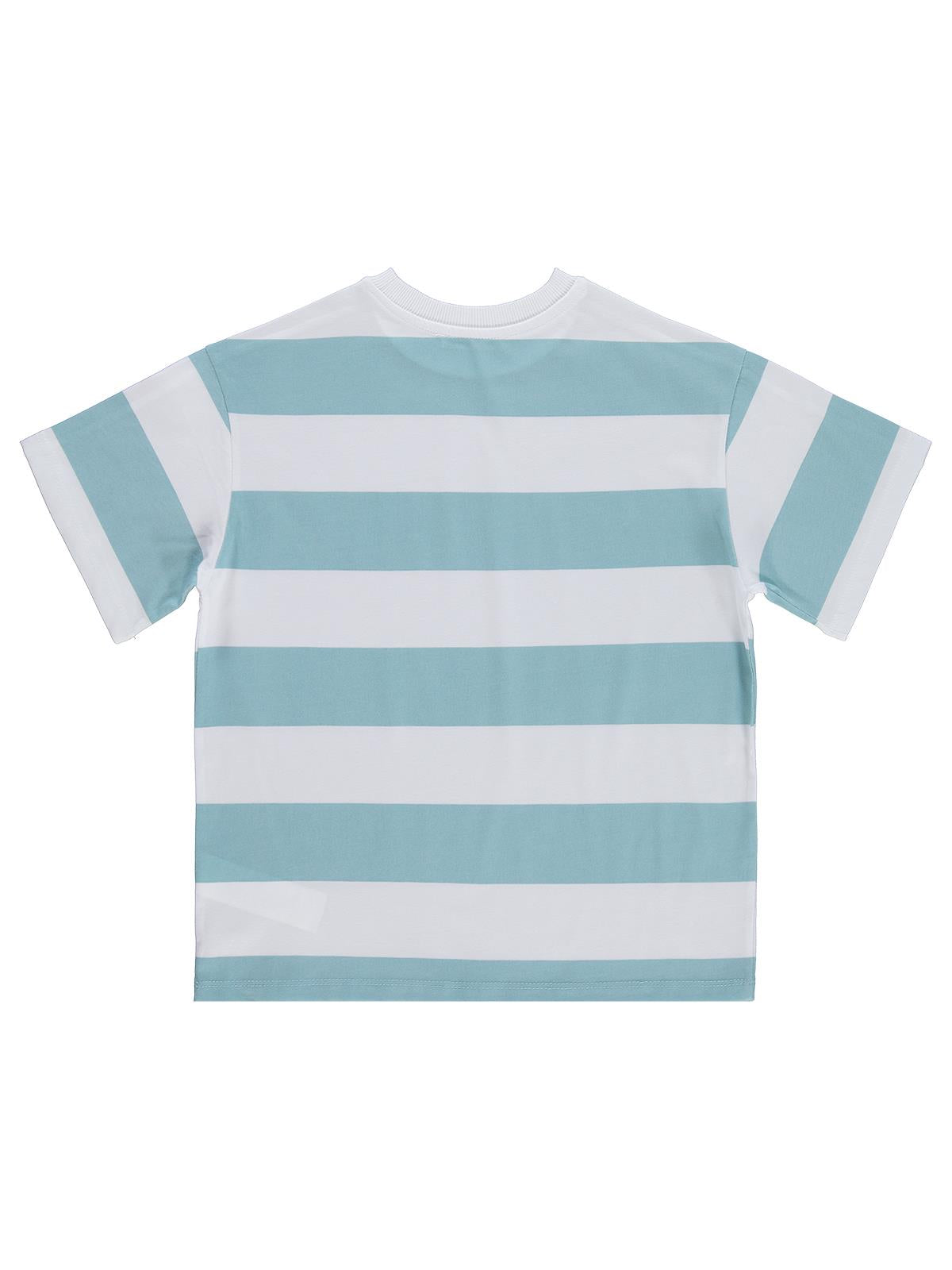 Civil Boys Basic Çizgili 10-13 Yaş Tişört - Mavi