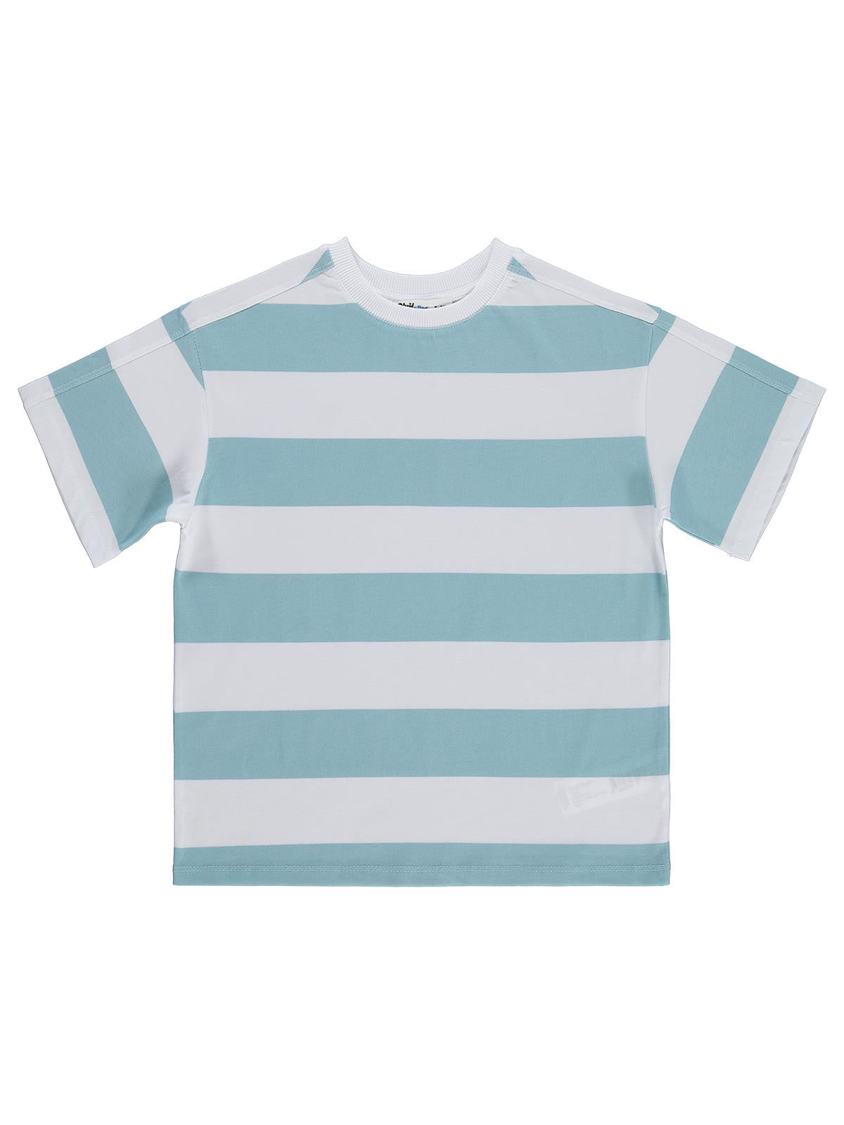 Civil Boys Basic Çizgili 10-13 Yaş Tişört - Mavi
