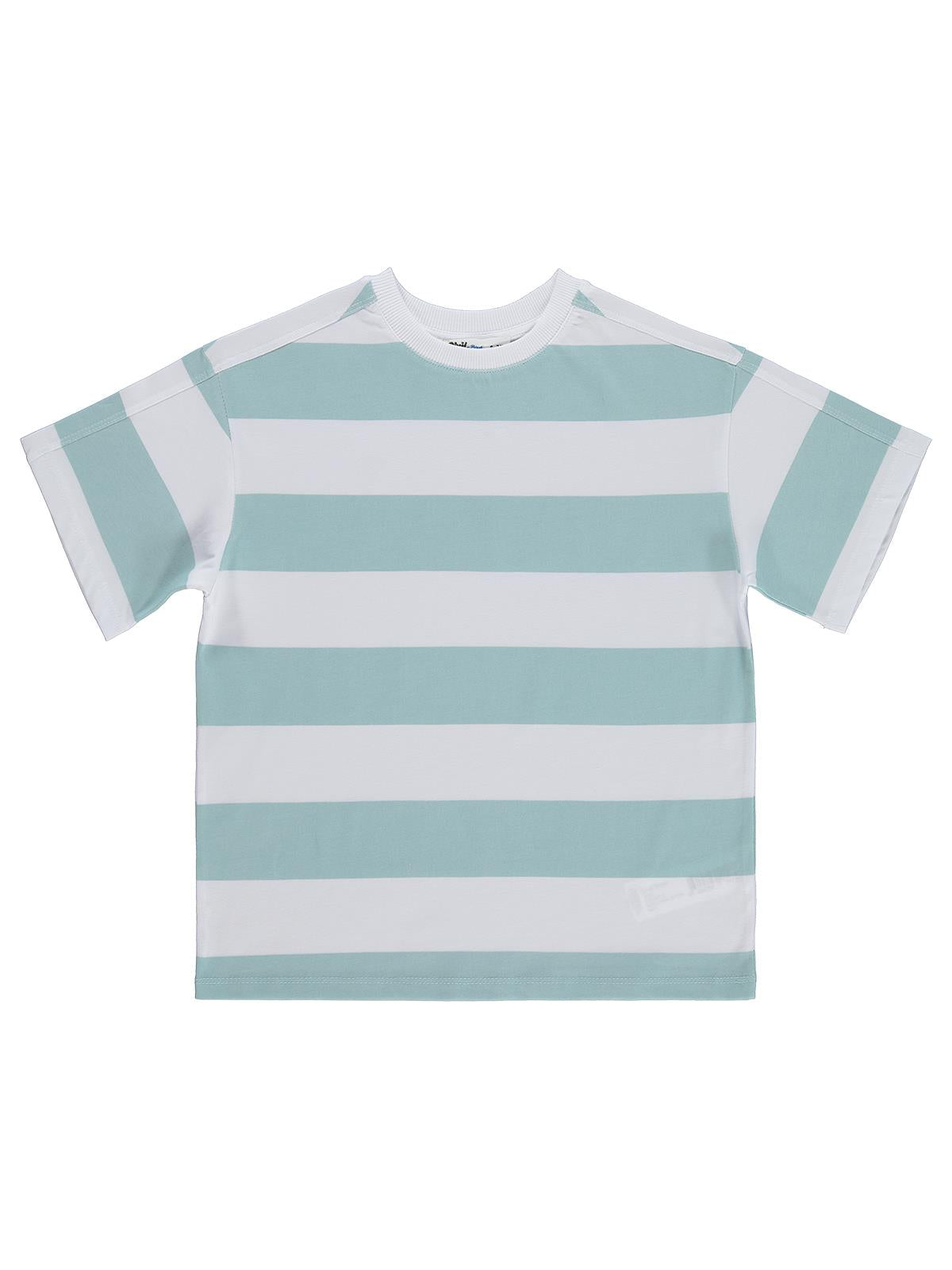 Civil Boys Basic Çizgili 10-13 Yaş Tişört - Gri