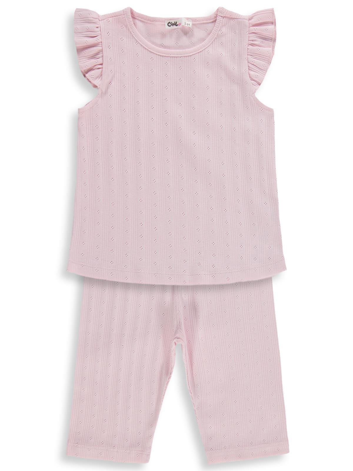Civil Girls Kaprili 2-5 Yaş Pijama Takımı - Pembe