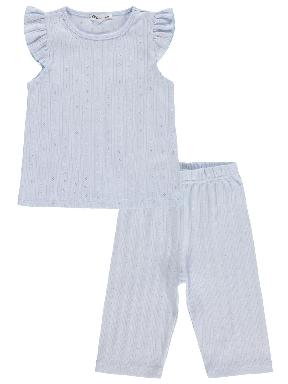 Civil Girls Kaprili 2-5 Yaş Pijama Takımı - Mavi