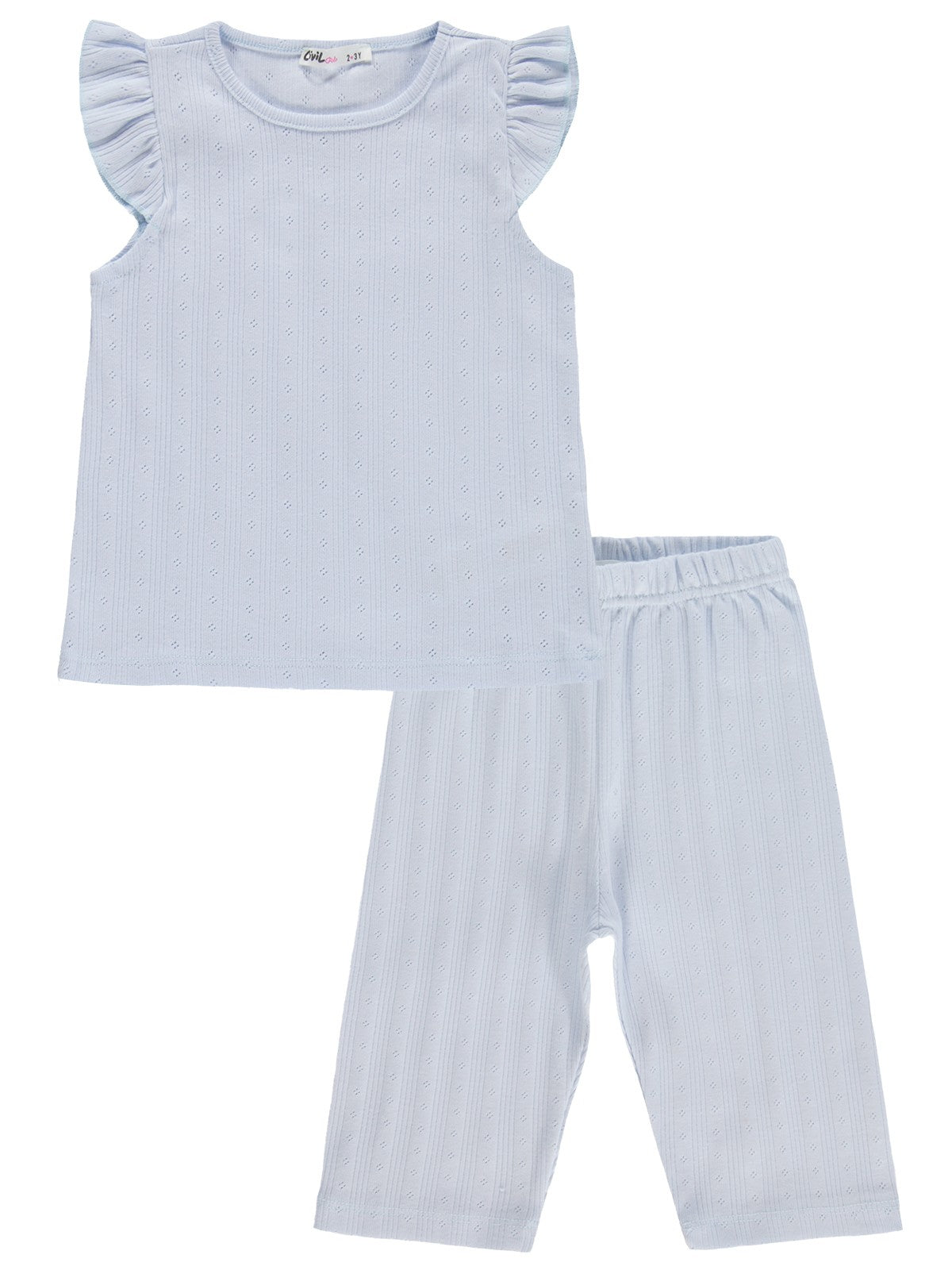 Civil Girls Kaprili 2-5 Yaş Pijama Takımı - Mavi