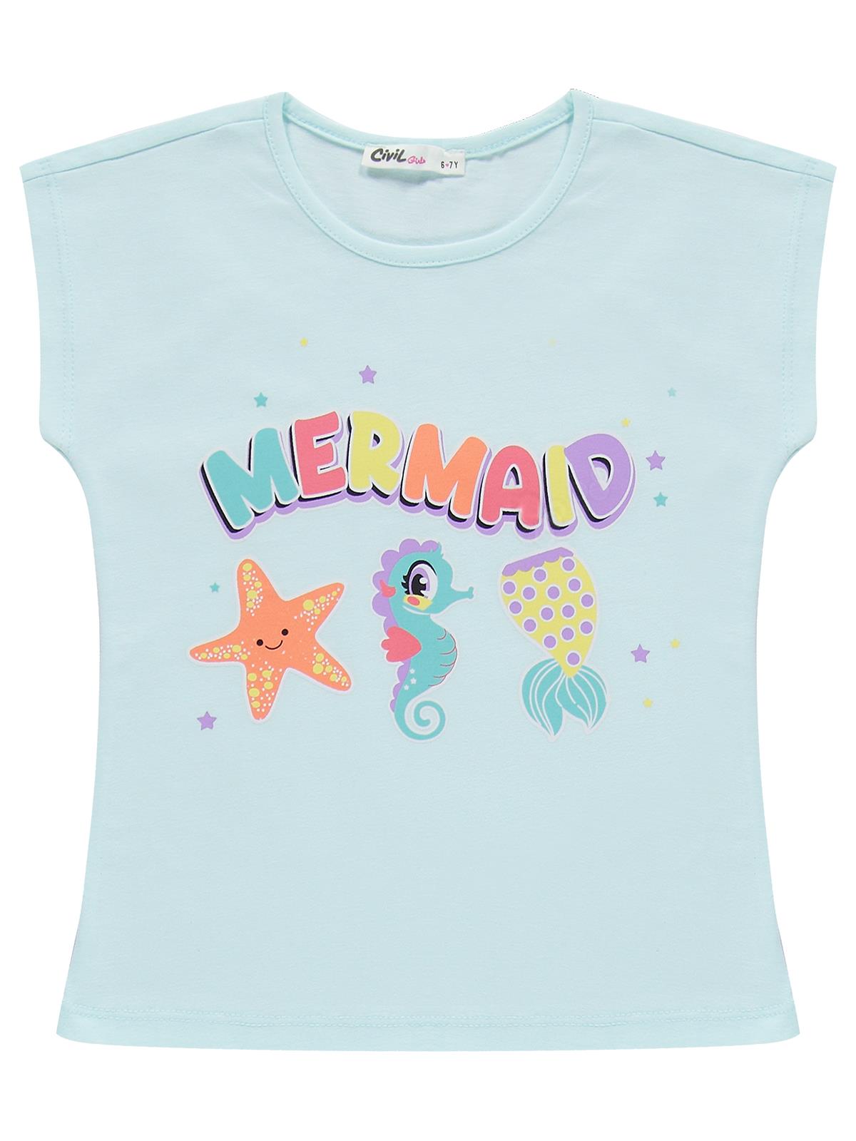 Civil Girls Mermaid Baskılı 6-9 Yaş Pijama Takımı - Yeşil