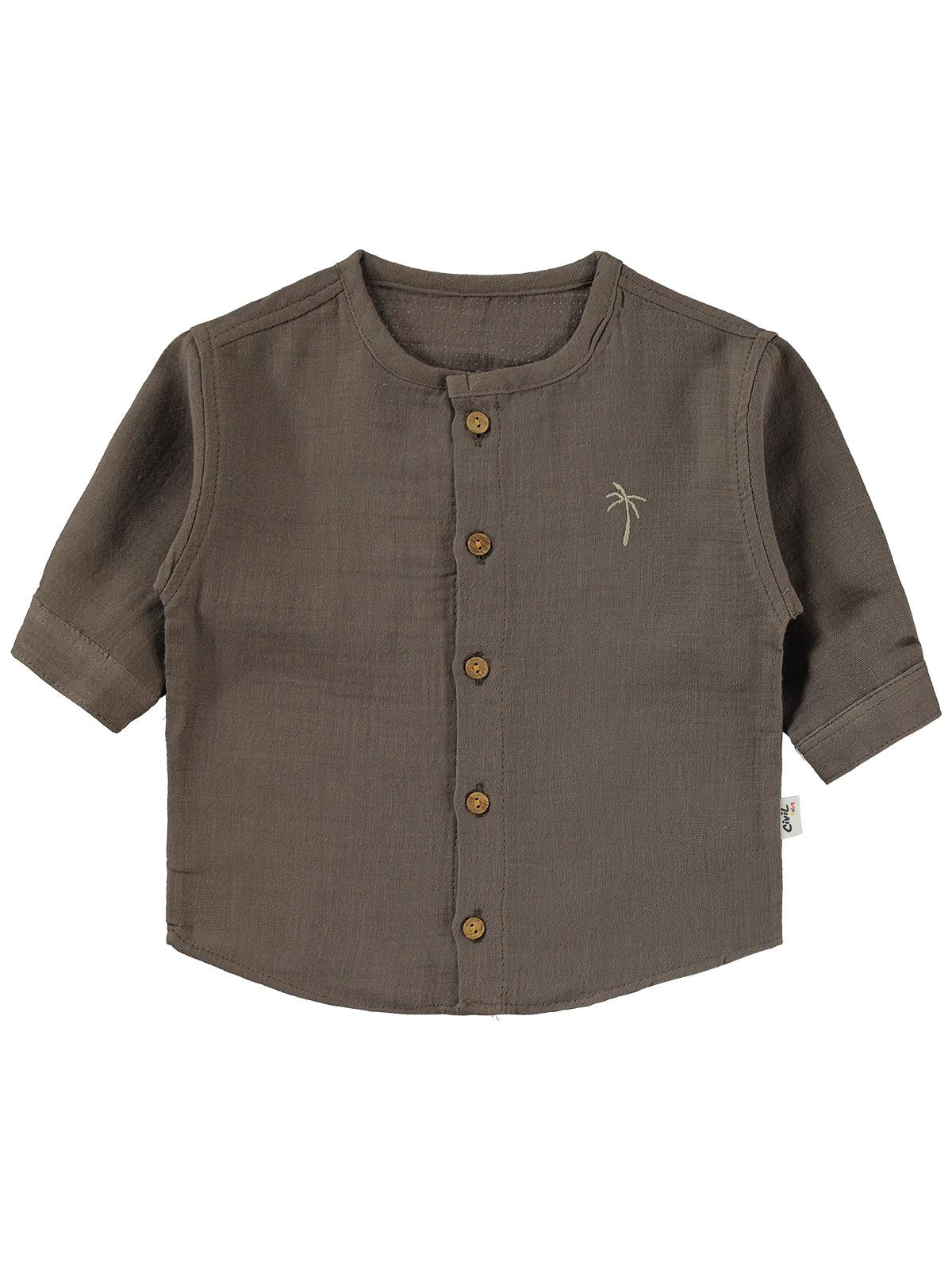 Civil Baby Palmiye Nakışlı 1-9 Ay Pijama Takımı - Ekru