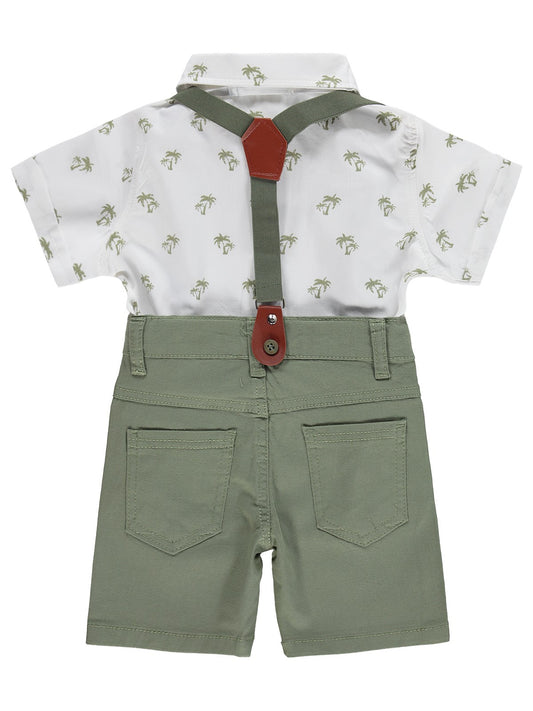 Civil Baby Papyonlu Askılı 6-18 Ay Takım - Haki