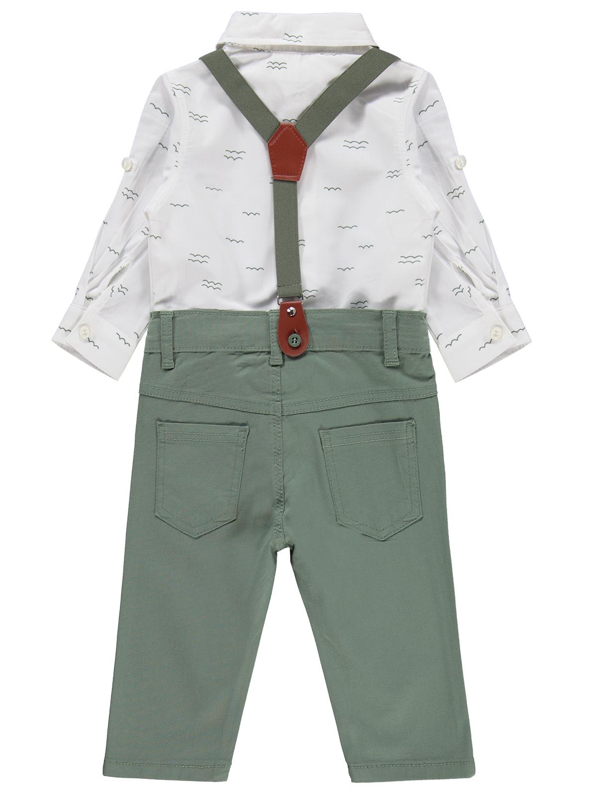 Civil Baby Papyonlu Askılı 6-18 Ay Takım - Haki