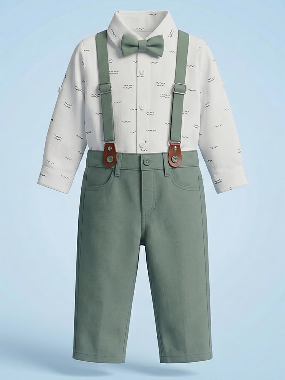 Civil Baby Papyonlu Askılı 6-18 Ay Takım - Haki