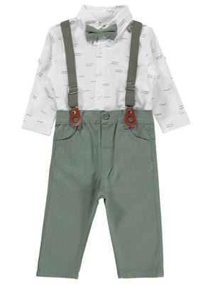 Civil Baby Papyonlu Askılı 6-18 Ay Takım - Haki