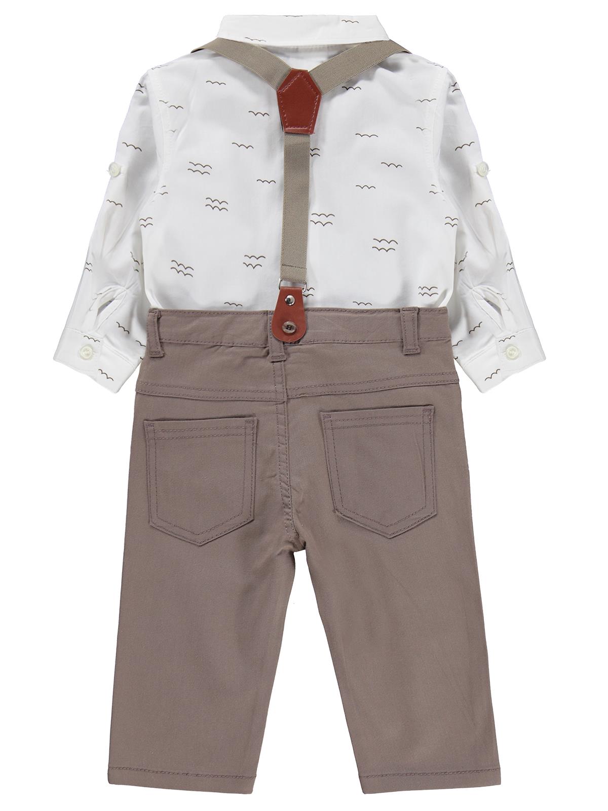 Civil Baby Papyonlu Askılı 6-18 Ay Takım - Kahverengi