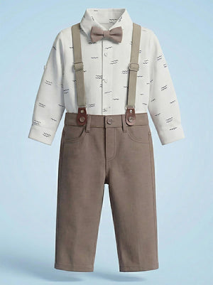 Civil Baby Papyonlu Askılı 6-18 Ay Takım - Kahverengi