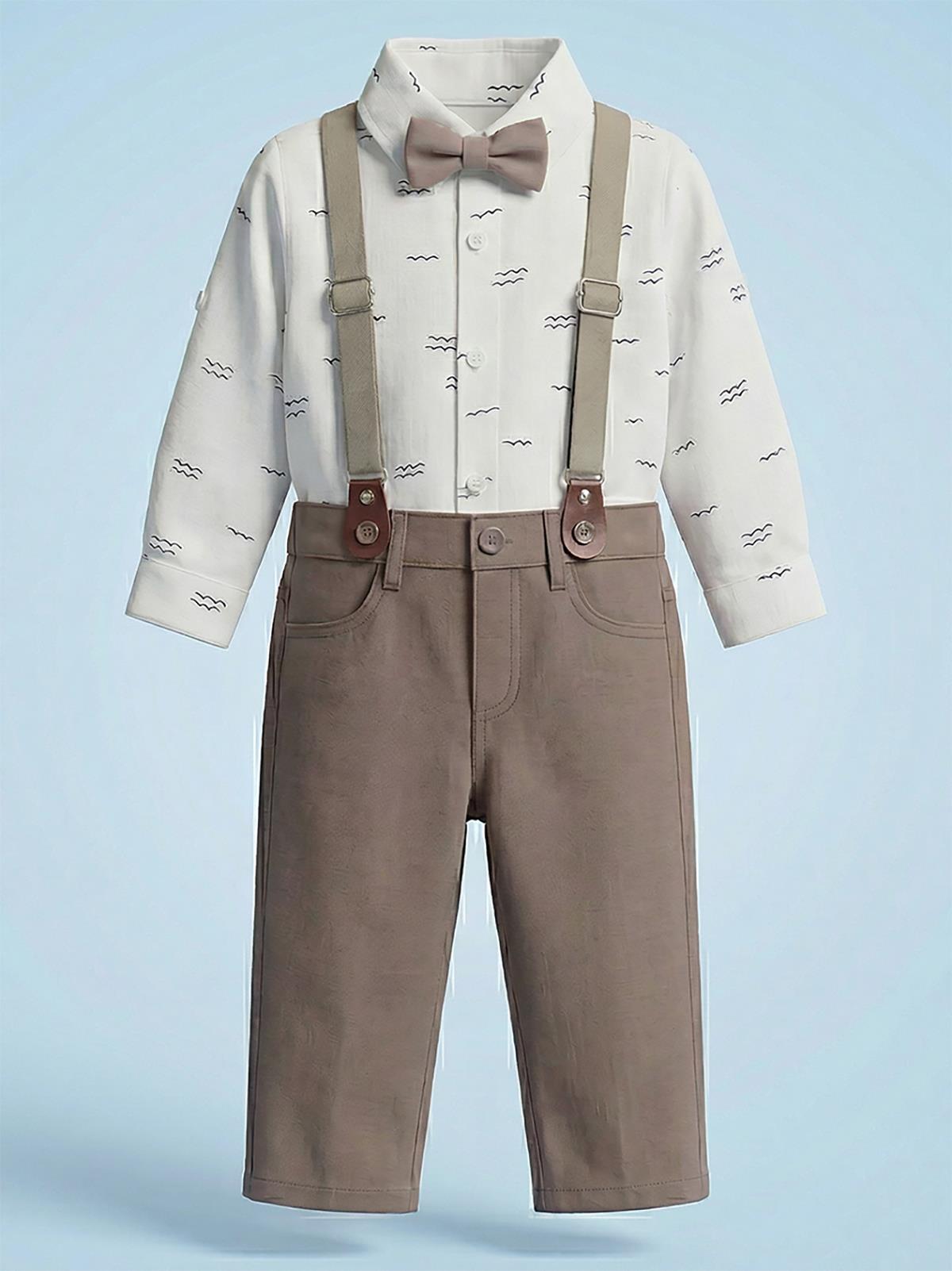 Civil Baby Papyonlu Askılı 6-18 Ay Takım - Kahverengi