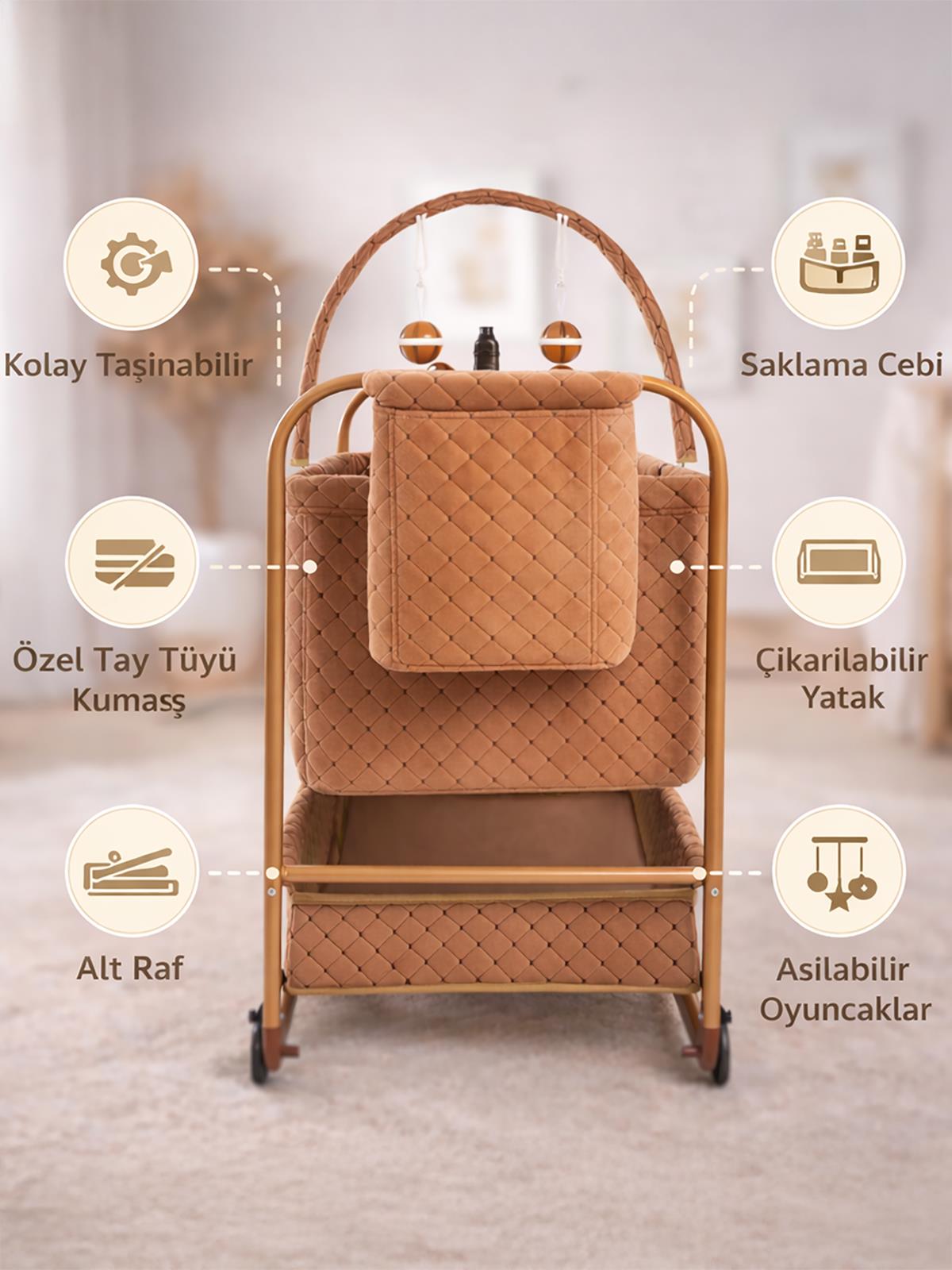 Kujju Prime Anne Yanı Beşik - Gold