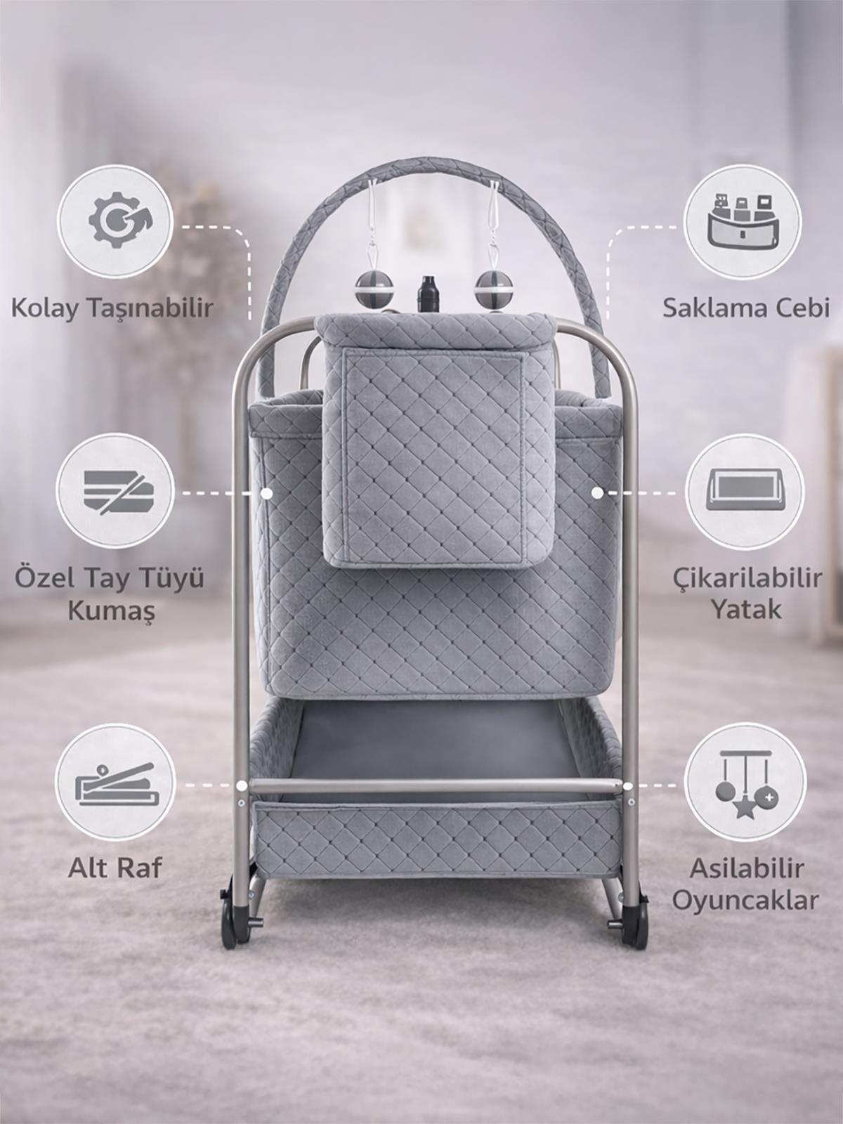 Kujju Prime Anne Yanı Beşik - Gri